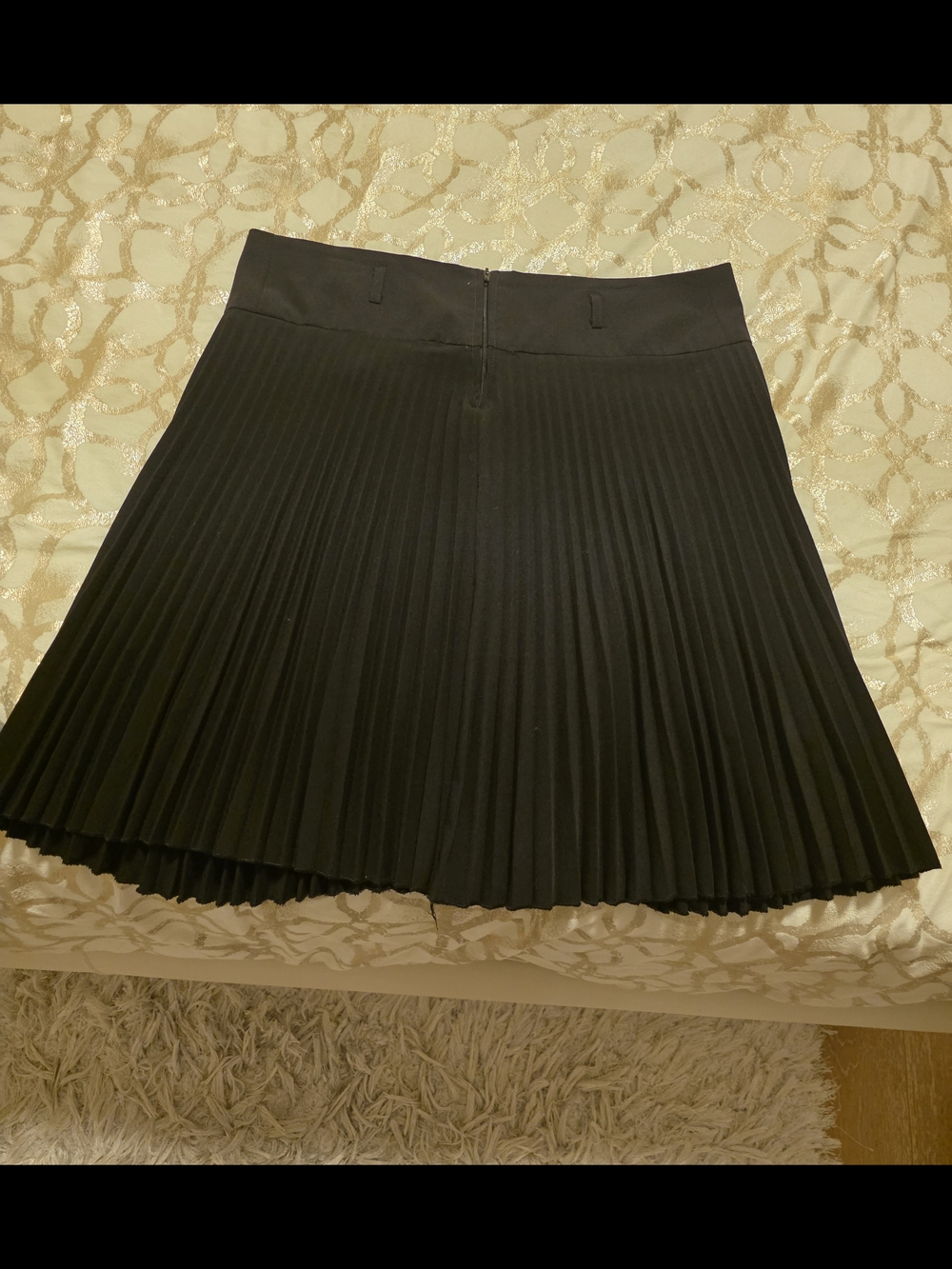 Classic Black Pleated Midi Skirt